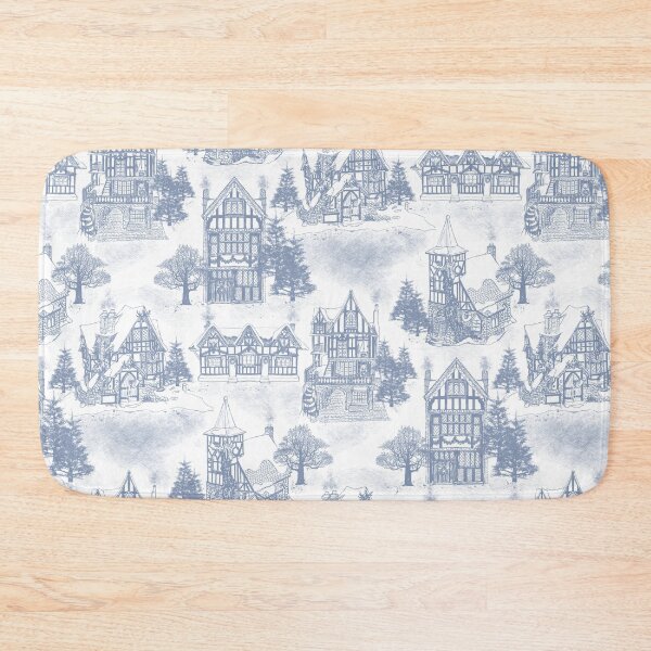 Item preview, Snowy Christmas in Tudor Village (Toile) designed and sold by SmokeInTheWoods.