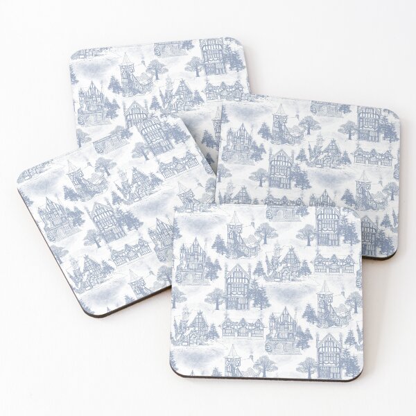 Item preview, Snowy Christmas in Tudor Village (Toile) designed and sold by SmokeInTheWoods.