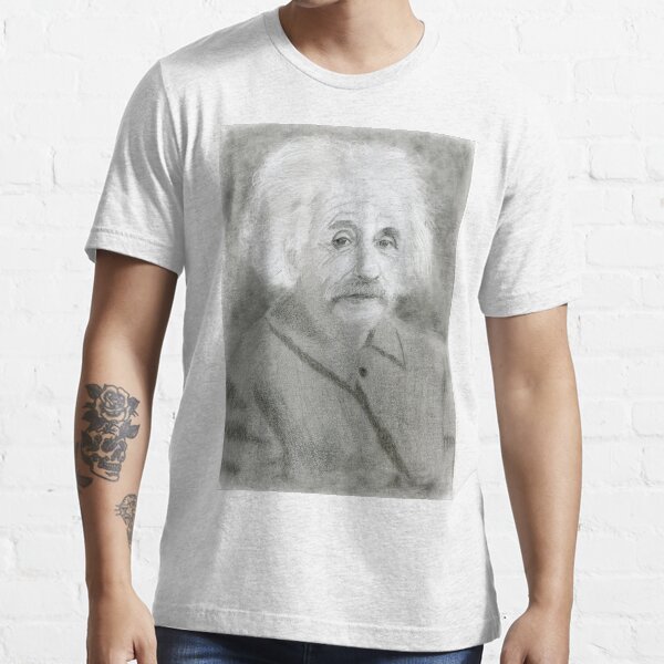Realistic Albert Einstein Drawing Art -- Einstein Graphite Pencil Essential T-Shirt