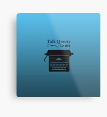 Funny Geeky Typewriter Metal Print