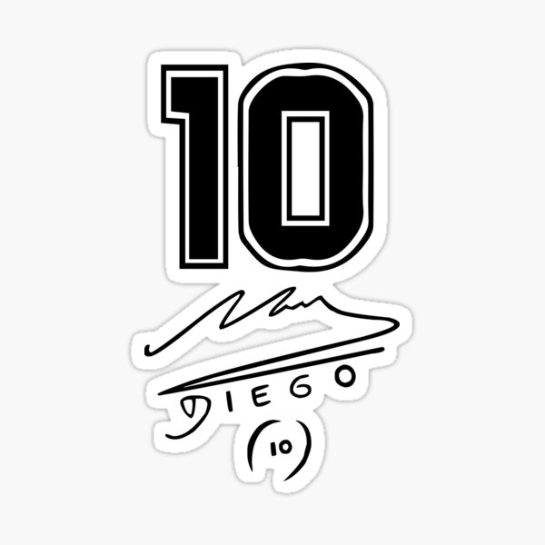 El Diego - Autographe de Diego Maradona - Diego Maradona - Au revoir Maradona - Diego Armando Maradona Sticker