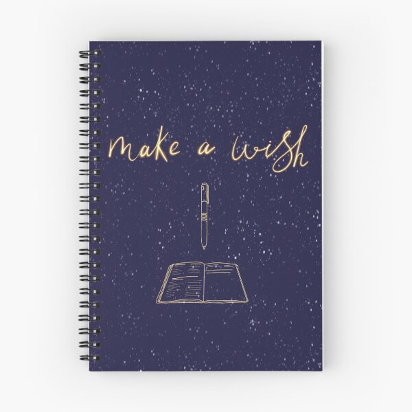 Item preview, Make a wish with your pen and notebook - for learners and writers, navy designed and sold by ElmLenonn.