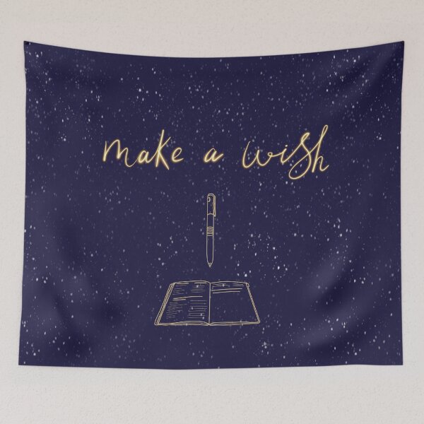 Item preview, Make a wish with your pen and notebook - for learners and writers, navy designed and sold by ElmLenonn.