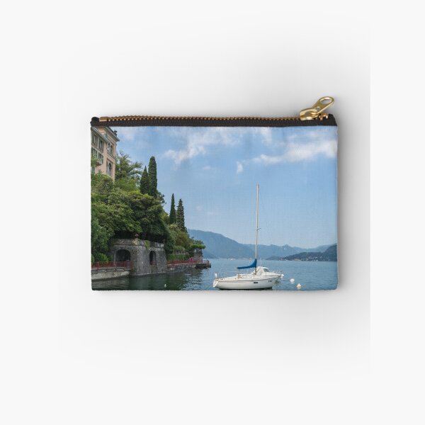 Item preview, Charismatic Varenna Lake Como Italy - Boats Moored by the Lovers Promenade designed and sold by Georgia Mizuleva.