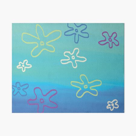 Bikini Bottom Spongebob Background - Flower Clouds Sky Art Board Print