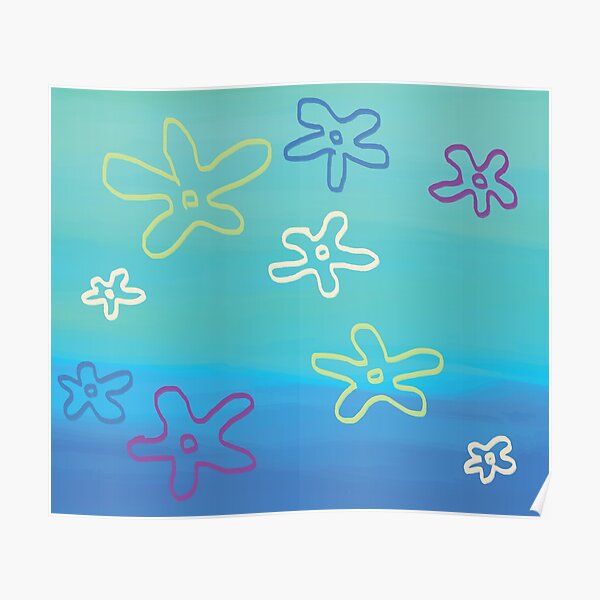 Bikini Bottom Spongebob Background - Flower Clouds Sky Poster