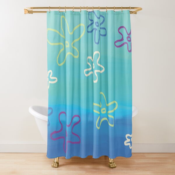 Bikini Bottom Spongebob Background - Flower Clouds Sky Shower Curtain