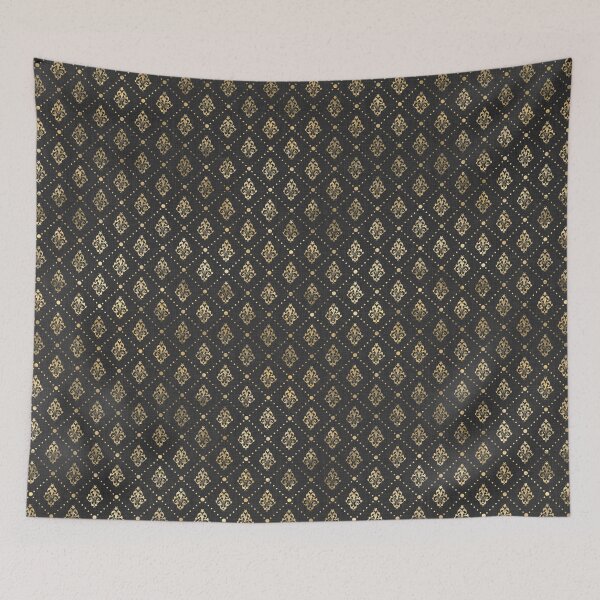 Item preview, Gold damask on black russet linen design designed and sold by AnnieHochmann.
