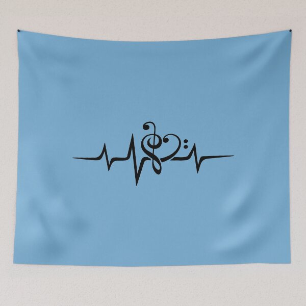 Item preview, Heartbeat, music, treble clef, bass clef, pulse, sound wave designed and sold by boom-art.