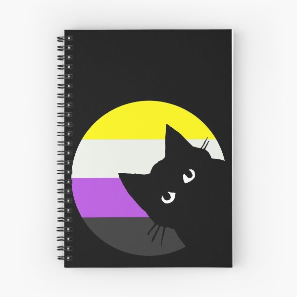 Item preview,  Lindo gato de orgullo nonbianry que mira a escondidas designed and sold by MickTilio.