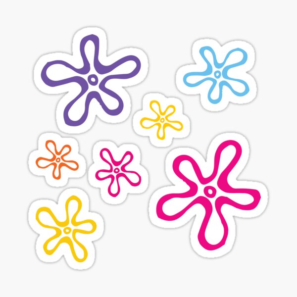 Spongebob Sky Flowers Aesthetic Sticker by Purplerain457.