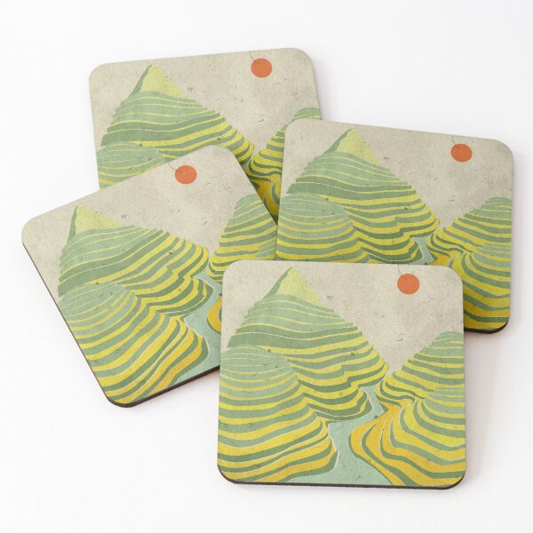 Item preview, TERRACED FIELD | MOUNTAIN PASS LANDSCAPE designed and sold by Dziepdesigns.