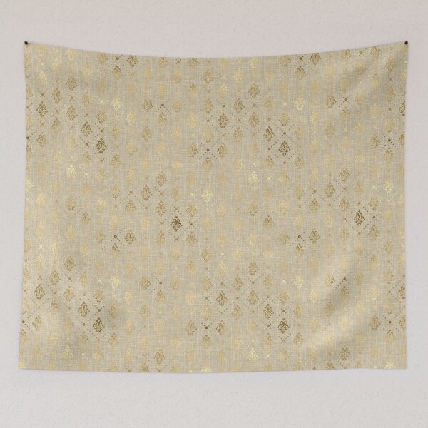 Item preview, Gold damask on russet linen design designed and sold by AnnieHochmann.