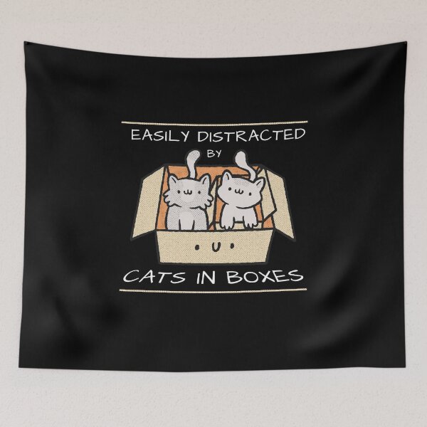 Item preview, Easily distracted by cats in boxes designed and sold by sketchypages.