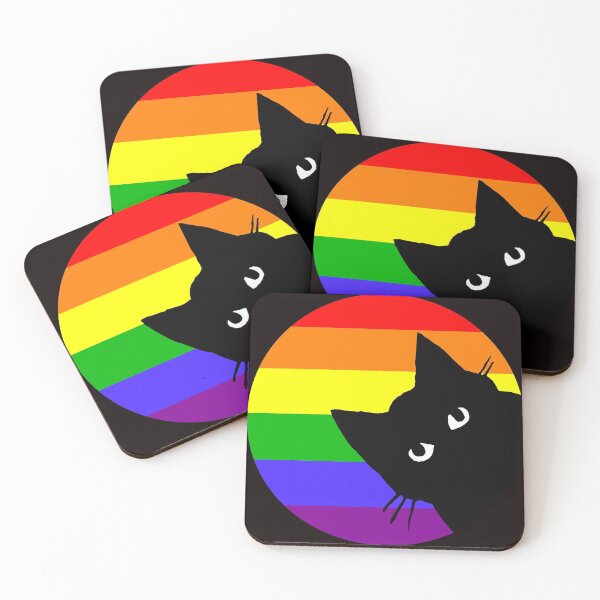 Item preview, Cute peeking gay pride cat, rainbow designed and sold by MickTilio.
