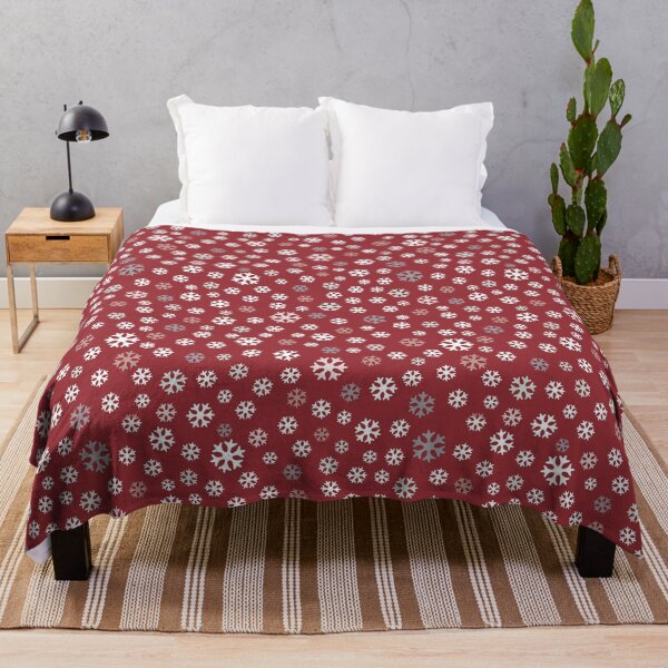 Item preview, dancing snowflakes on red designed and sold by colorofmagic.