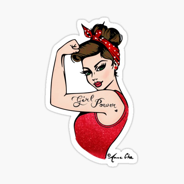 Mom Power Car Decal Sticker Rosie the Riveter Strong Women