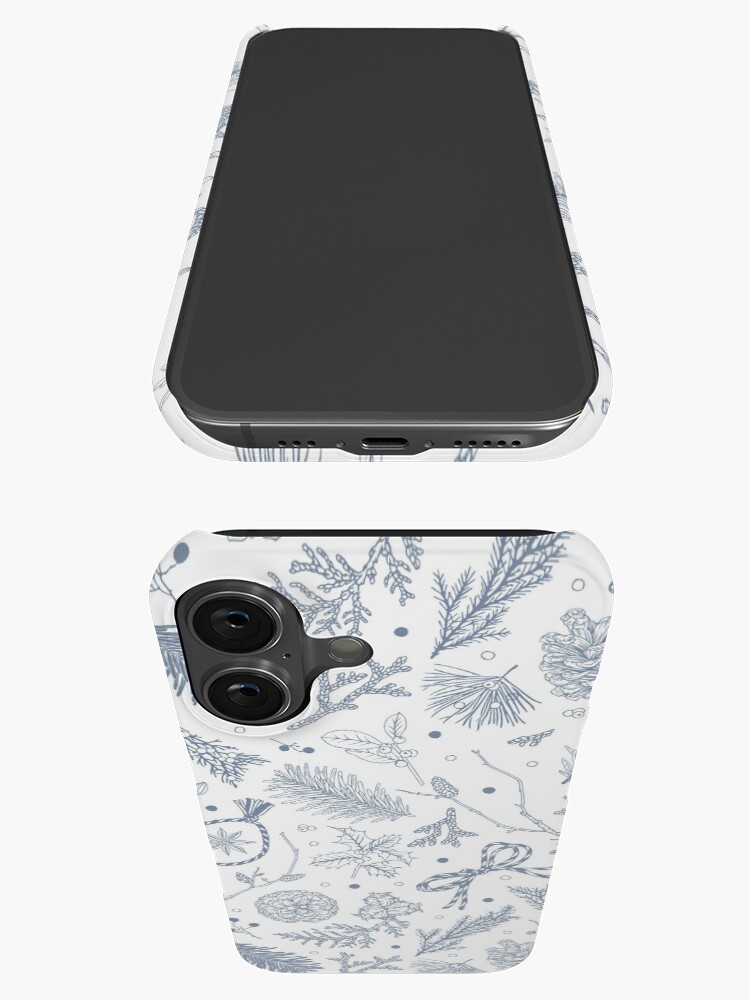 Thumbnail 3 of 4, iPhone Case, Winter Evergreens Pattern On White designed and sold by karolfuldesigns.