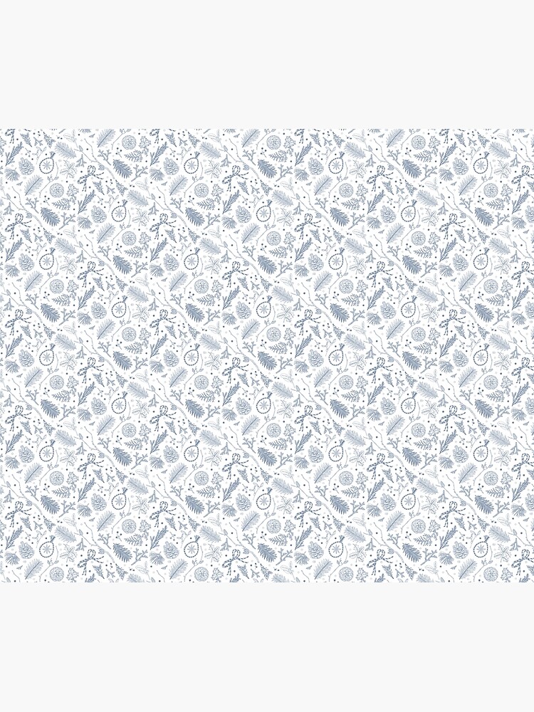 Thumbnail 2 of 2, Duvet Cover, Winter Evergreens Pattern On White designed and sold by karolfuldesigns.