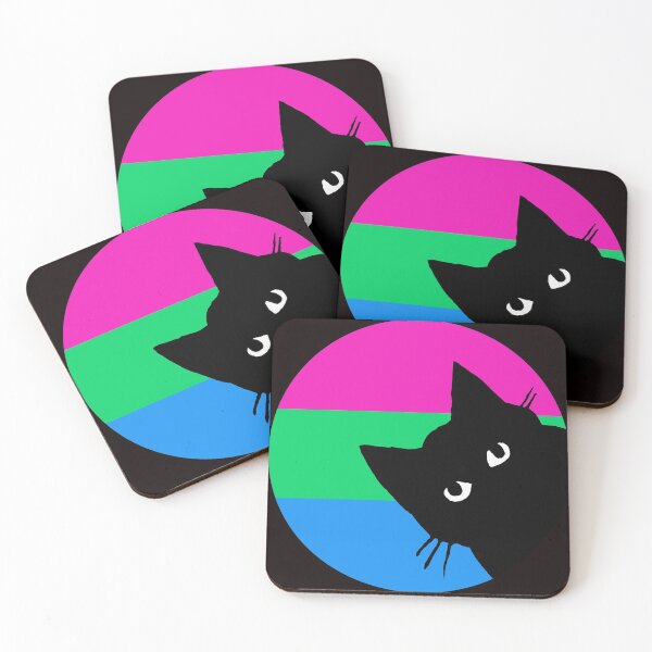 Item preview, Cute peeking polysexual pride cat designed and sold by MickTilio.
