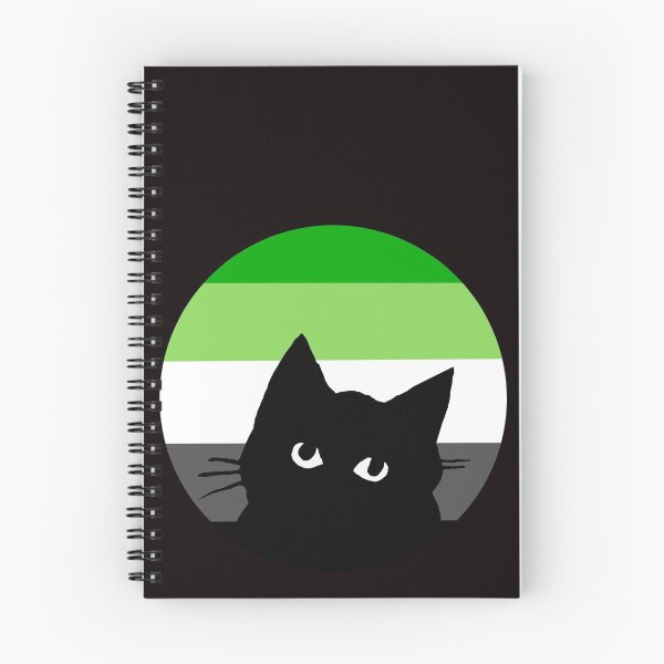 Item preview, Cute peeking aromantic pride cat designed and sold by MickTilio.