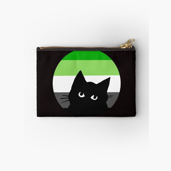 Item preview, Cute peeking aromantic pride cat designed and sold by MickTilio.