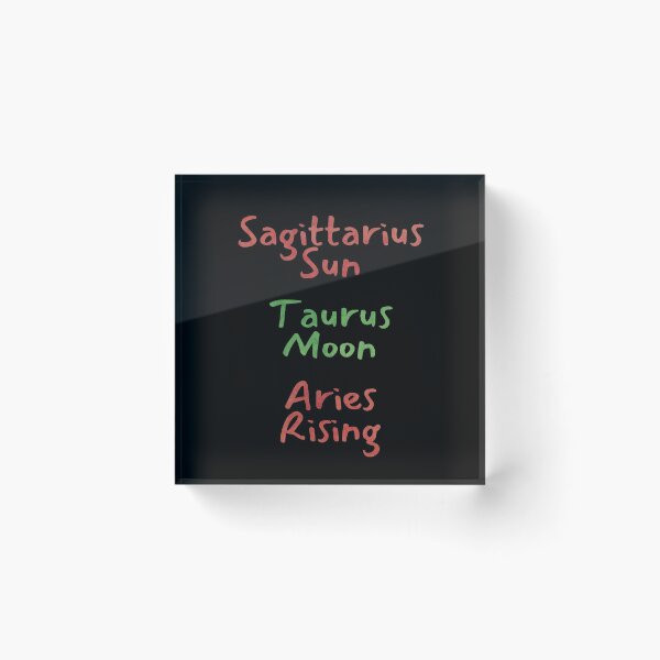 Item preview, Sagittarius Sun Taurus Moon Aries Rising Text designed and sold by leomooncreates.