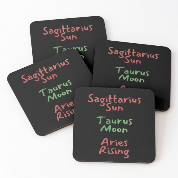 Item preview, Sagittarius Sun Taurus Moon Aries Rising Text designed and sold by leomooncreates.