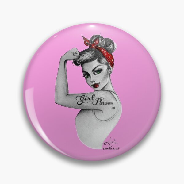 Girl Power by Anne Cha Modern Rosie the Riveter Pin