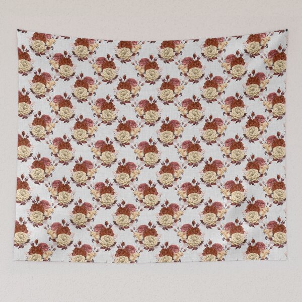 Item preview, Roses on white russet linen design designed and sold by AnnieHochmann.