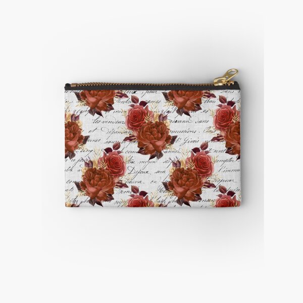 Item preview, Roses on white russet linen with handwriting design designed and sold by AnnieHochmann.