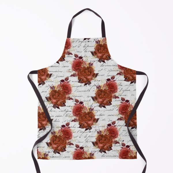 Item preview, Roses on white russet linen with handwriting design designed and sold by AnnieHochmann.