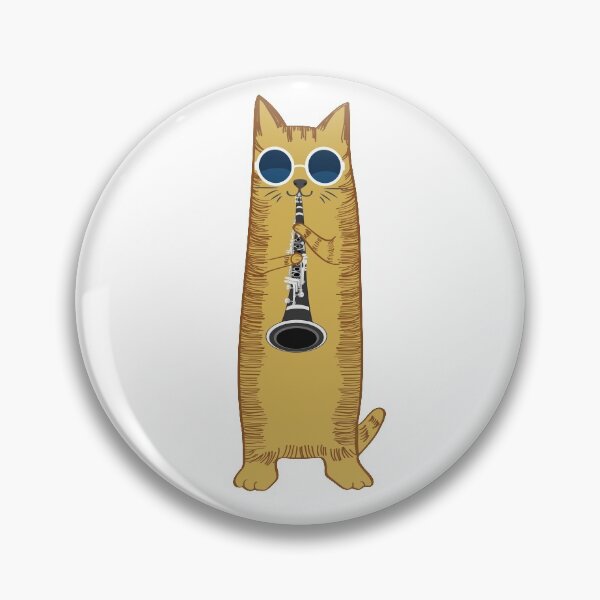 Item preview, Cool Hippy Cat With Sunglasses Playing The Clarinet designed and sold by CarterFunTees.