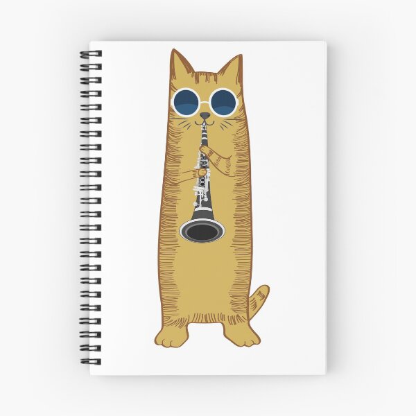 Item preview, Cool Hippy Cat With Sunglasses Playing The Clarinet designed and sold by CarterFunTees.