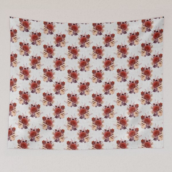 Item preview, Roses on white russet linen design designed and sold by AnnieHochmann.