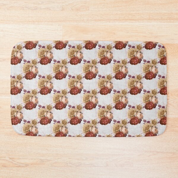 Item preview, Roses on white russet linen design designed and sold by AnnieHochmann.