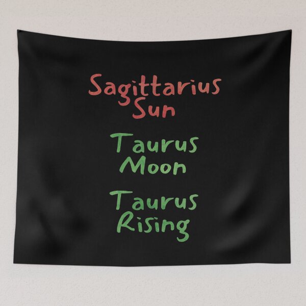 Item preview, Sagittarius Sun Taurus Moon Taurus Rising Text designed and sold by leomooncreates.