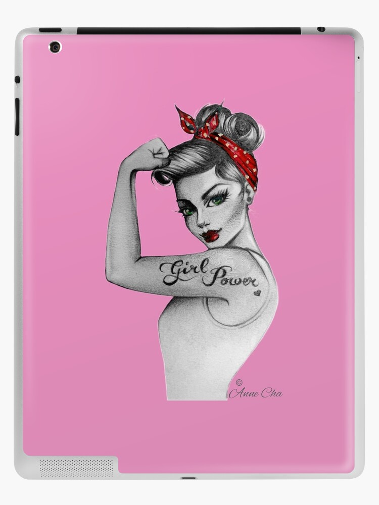 Girl Power by Anne Cha Pin up Modern Rosie the Riveter iPad Case Skin