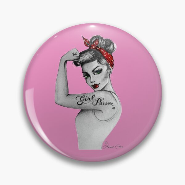 Item preview,  Girl Power by Anne Cha Pin up Modern Rosie the Riveter designed and sold by Anne Chachignon.
