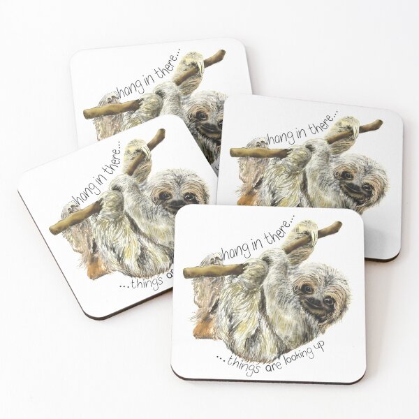 Item preview, Hang In There...Things Are Looking Up! with Syd the Sloth designed and sold by artbysarahallen.