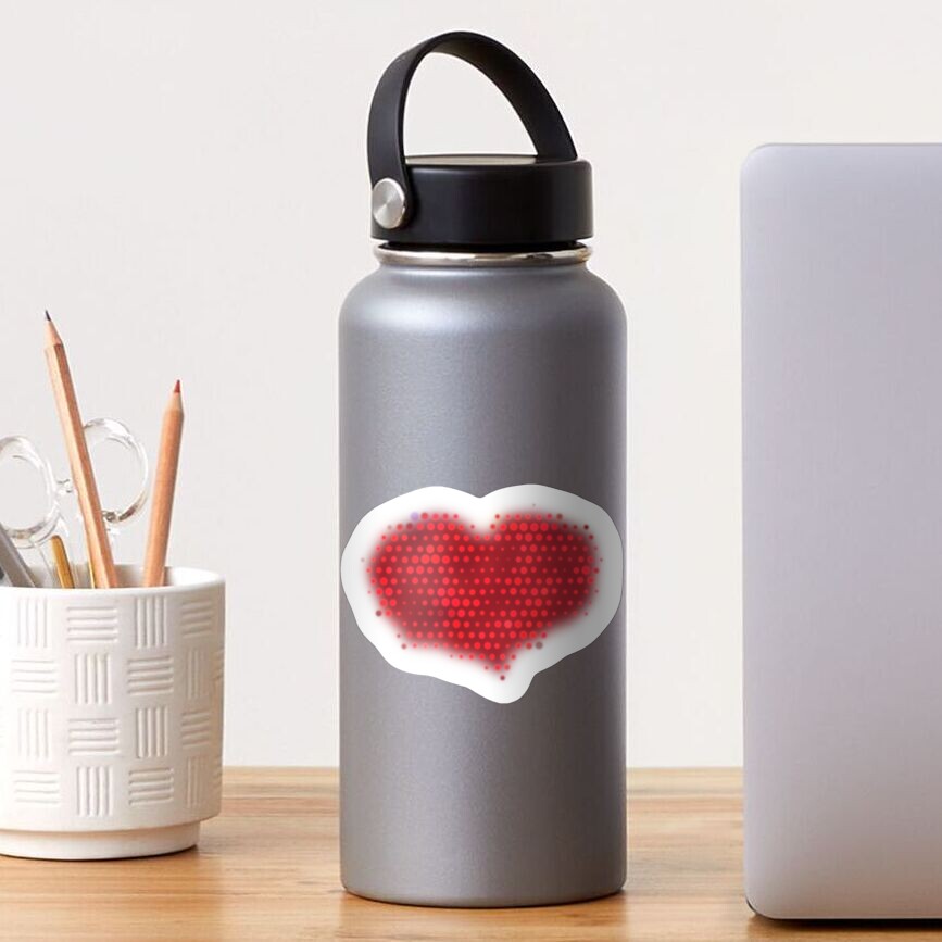 Glowing Red Heart Sticker