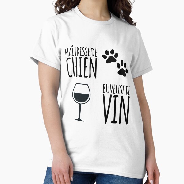 Aperçu de l'œuvre Maitresse de chien buveuse de vin humour créée et vendue par joozybart.