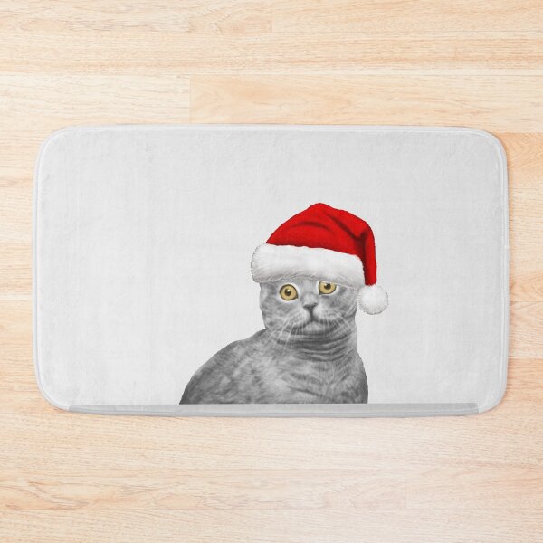 Artikelvorschau, Katze in der Badewanne mit Weihnachtsmütze entworfen und verkauft von Lexthellamasart.