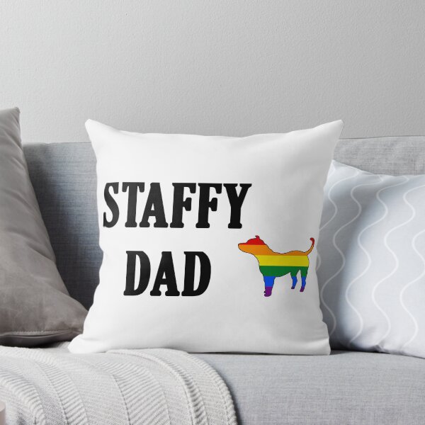 Item preview, Rainbow Staffy Dad Text Print designed and sold by Brimwood.