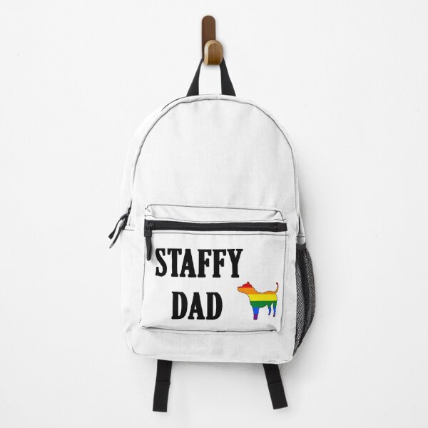 Item preview, Rainbow Staffy Dad Text Print designed and sold by Brimwood.