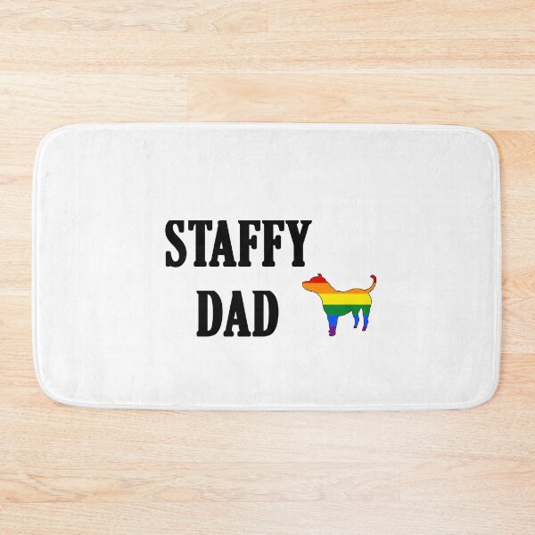 Item preview, Rainbow Staffy Dad Text Print designed and sold by Brimwood.