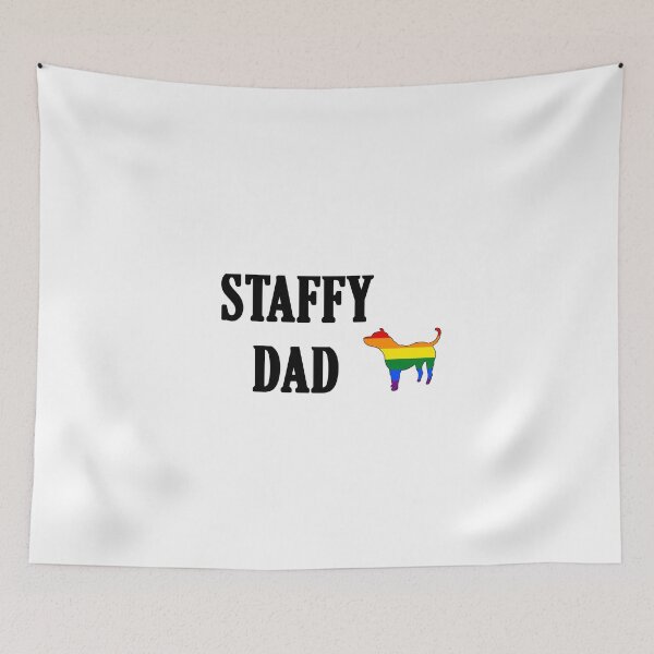Item preview, Rainbow Staffy Dad Text Print designed and sold by Brimwood.