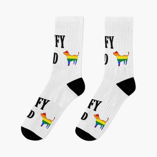 Item preview, Rainbow Staffy Dad Text Print designed and sold by Brimwood.