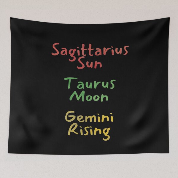 Item preview, Sagittarius Sun Taurus Moon Gemini Rising Text designed and sold by leomooncreates.