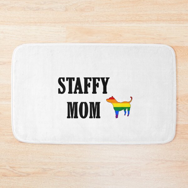 Item preview, Rainbow Staffy Mom Text Print designed and sold by Brimwood.